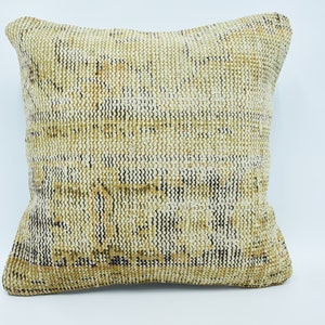 Fundas de almohada, almohadas Kilim, almohada Kilim turca, funda de almohada beige 18x18, funda de cojín de alfombra, almohada decorativa, fundas de almohada lindas, 1536