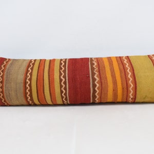 Kilim Pillow Cases, Designer Pillows, Turkish Pillow, 12x42 Red Pillow Case, Striped Pillow Covers, Pet Pillow Case, Small Cushion Case, 171