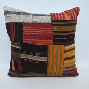Throw Pillow Cover, Personalized Pillow, Pillow Covers, 28x28 Brown Cushion, Striped Pillow, Anniversary Gift For Him Cushion, 286