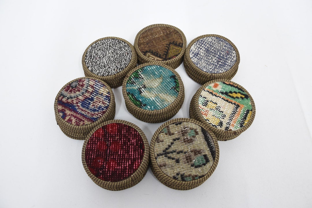 Round Rug Coasters Rug Coaster, Coffee Pad, Coffee Cup Pad, Round Coaster, Kitchen Decor ...