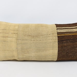 Kilim Pillow Covers, Body Pillow, Turkish Kilim Pillow, 16x36 Beige Pillow, Striped Cushion, Patio Pillow Covers, Suzani Pillow Cover, 191