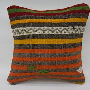 Cuscino per il corpo, coperture per cuscini Kilim, federa per cuscino arancione 12x12, cuscino fantasia, cuscino piccolo, copertura per cuscino costiero, copertura per cuscino angolare, 417