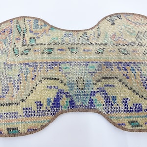 Haustier Futter Matte, Handgefertigte Pad, Knochen Form Hunde Pad, Einzigartiges Haustier Geschenk, Wassernapf Matte, Vintage Teppich Haustier Matte, 14 &quot;x 20&quot; Blaue Matte, Haustier Zubehör, 64