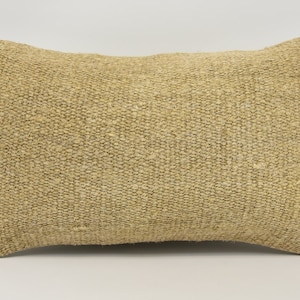 Copertura del cuscino di lancio, cuscino del corpo, cuscino Kilim, 12x20 Beige federa, copertura del cuscino di canapa, cuscino strutturato, piccolo cuscino, 1756