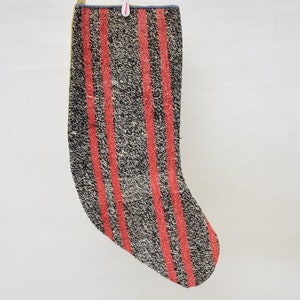 Handmade Stocking, Wholesale Stocking, Striped Stocking, Brown Stocking, Antique Stocking, Christmas Stocking, Gift Stocking,  979
