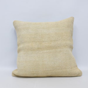 Kelim Kissenbezug, 28x28 Beige Kissenbezug, Hanf Kissenbezug, Deko Kissenhülle, Kunst Kissen, 154