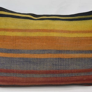 Personalized Pillow, Body Pillow, Kilim Pillow Cases, 20x28 Yellow Pillow Case, Striped Pillow, Nature Pillow, Southwest Pillow Covers, 136