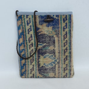 Handmade Vintage, Shopping Bag, Shoulder Bag, Rug Bag, Vintage Bag 12x14 Shoulder Bag,Women Shoulder Bag,Turkish Bag, Crossbody Bag,