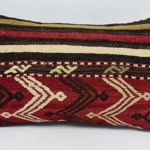 Cuscino personalizzato, Copricuscino Kilim, Cuscino corpo, Fodera per cuscino rosso 12x20, Cuscino a motivi geometrici, Custodia per cuscino piccolo, Fodera per cuscino anticaduta, 1834