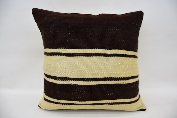 Outdoor Cushion Pillow Cover Home Decor Pillow 1156 Throw Pillow 16x16 Brown Cover Patio Cushion Kilim Pillow Embroidered Pillow