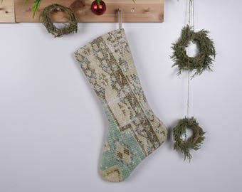 Rustic Christmas Stocking, Vintage Stocking, Handmade Christmas Stocking, Family Set Christmas Stockings, Embroidered Stockings