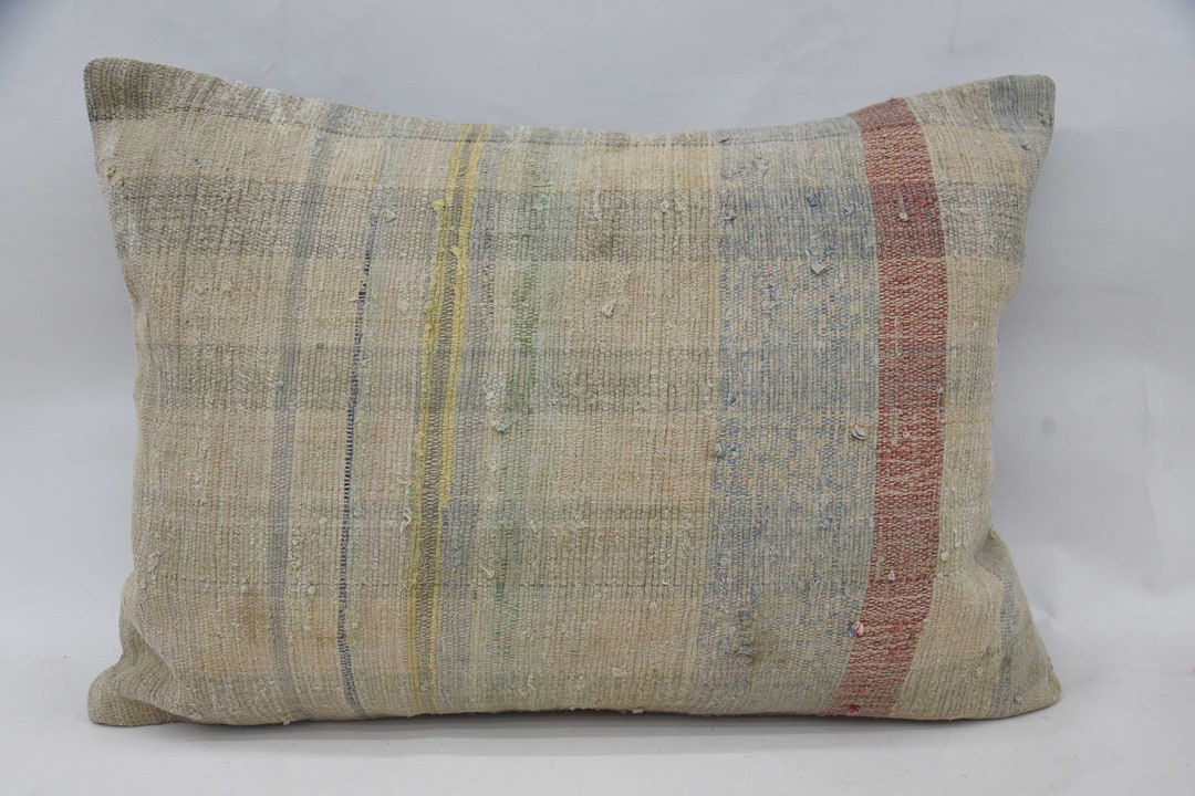 Kilim Pillow Covers, Throw Pillow, Turkish Pillow, 20x28 Beige Pillow