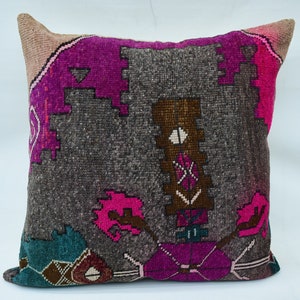Throw Pillow Covers, Kilim Pillow Covers, Kilim Pillows, 32x32 Grey Pillow Cover, Rug Cushion Case, Cute Throw Pillow, Floor Pillow, 106