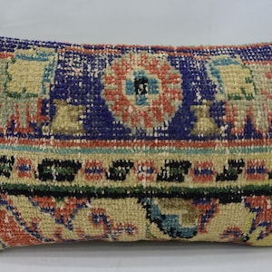 Vintage Turkish Rug Pillow 20x12