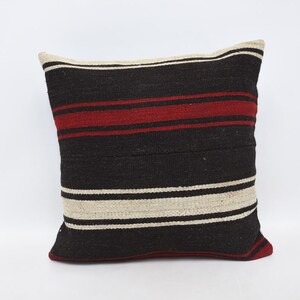 Kilim Pillow, Kilim Pillow Cases, Home Decor Pillow, 20x20 Brown Pillow Cover, Striped Pillow, Boho Pillow Case, Fall Pillow Covers, 1581