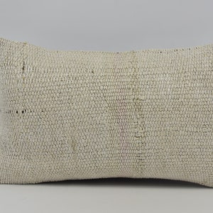 Almohada de decoración del hogar, fundas de almohadas de tiro, almohadas Kilim, funda de cojín beige 12x20, funda de cojín de cáñamo, cojín de tiro lindo, 1567