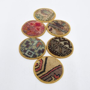 Set Of Six, Tea Pad, Kitchen Decor, Red Pad, Rug Pad, Natural Rug Pad, Wholesale Pad, Rustic Pad, Circle Pad, Non Slip Pad,