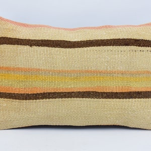 Antique Pillows, Designer Pillows, Body Pillow, 12x20 Beige Pillow Case, Striped Pillow Cover, Bench Pillow Case, Patio Pillow, 1846