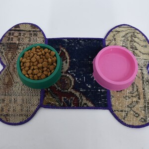 Hundematte, Teppich Haustier Matte, Bone Pad, Blaue Auflage, Teppichauflage, Rustikale Auflage, Webmatte, Outdoor Matte, Waschbare Auflage, Bone Design Matte, 171