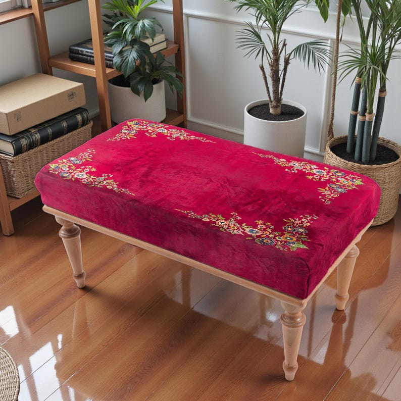 Rustic Bench, Damson Bench, Oriental Bench, Modern Home Decor, Handmade ...