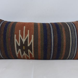 Turkish Pillow, Throw Pillow Covers, Home Decor Pillow, 16x36 Blue Pillow, Patterned Cushion, Customized Pillow Cover, Garden Cushion, 273