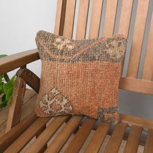 Ethnical Kilim Rug Pillow, Pillow for Couch, 12x12 Turkish Kilim Pillow, Handmade Kilim Cushion, Green Pillow, Rug Pillow,