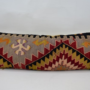 Antique Pillows, Designer Pillows, Throw Pillow, 12x36 Red Pillow Covers, Geometric Cushion Case, Couples Gift Pillow, Halloween Pillow, 213