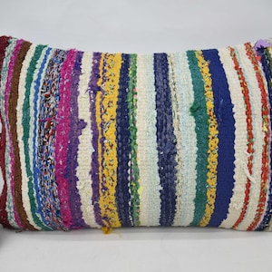 Personalized Gift, Kilim Pillow, Home Decor Pillow, 16x24 Pink Cushion Case, Striped Cushion Case, Gifts For Him Pillow Cover, 97