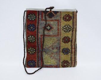 Handbag 12x14, Rug Bag, Vintage Bag, Turkish Bag, Handmade Bag, Chic Bag, Best Gift For Her, Travel Bag, Beach Bag, Crossbody Bag,