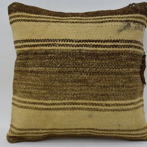 Almohada de decoración del hogar, fundas de almohada de tiro, funda de almohada Kilim, funda de cojín marrón 14x14, funda de almohada a rayas, fundas de almohada lindas, 355