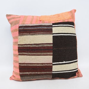 Designerkissen, Kilim-Kissenbezug, 20x20 cm, Designerkissen, gestreifter Kissenbezug, Kilim-Kissenbezug, Designerkissen, 1559