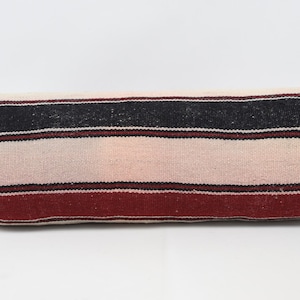 Turkish Pillow, Neck Pillow, Cylindrical Pillow, Red Case, Striped Cushion, Vintage Cushion, Gift Cushion, Couch Bolster,