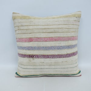 Throw Pillow Covers, Personalized Pillow, Home Decor Pillow, 24x24 Beige Cushion Case, Striped Pillow Case, Nurse Gift Cushion Case, 772