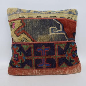 Vintage Turkish Rug Pillow 18x18