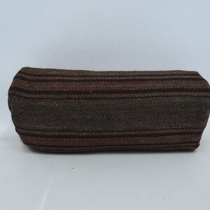 Lumbar Pillow, Neck Pillow, Turkish Pillow, Brown Cushion, Striped Cushion, Sofa Pillow, Nomadic Bolster, Tribal Bolster,