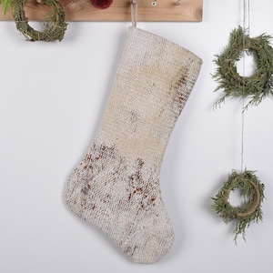 Kerstsok, vintage kous, handgemaakte kerstsok, familie set kerstsokken, geborduurde kousen, gepersonaliseerd cadeau