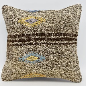 Kilim Pillows, Kilim Pillow Cases, Turkish Kilim Pillow, 12x12 Brown Pillow Covers, Patterned Pillow Cover, Halloween Cushion, 1018