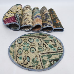 Service Rug Placemat, Round Underplate, 10&quot;x10&quot; Set Of Six, Decoration Underplate, Rustic Rug Supla, Dining Accesory, Table Decor, 54