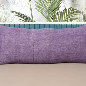 Throw Kilim Pillow, Kilim Cushion Sham, 16x36 Kilim Pillow, Kilim Pillow Cover, Purple Cushion, Door Stopper Pillow, Patchwork Pillow,