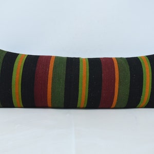 Body Pillow, Regalo Personalizado, Fundas de Almohada Kilim, Funda de Almohada Verde 12x36, Cojín A Rayas, Linda Funda Cojín, Almohada Kilim Vintage, 540
