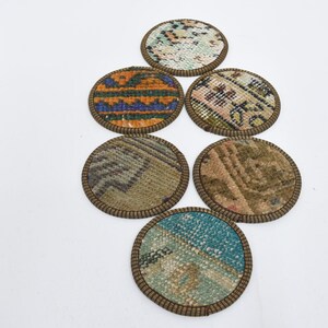 Kitchen Decor, Set Of Six, Gift For Her, Green Coaster, Rug Coaster, Wholesale Coaster, Traditional Pad, Circle Pad, Woven Coaster,