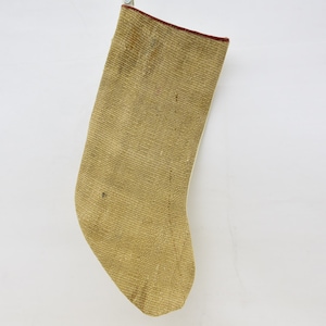 Handmade Stocking, Handwoven Stocking, Flat Stocking, Beige Stocking, Xmas Stocking, Gift Christmas Stocking, Christmas Stocking,  CS-161