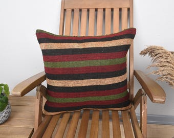 Vintage Striped Kilim Pillow 20x20