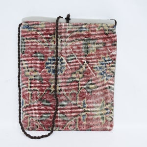 Rug Shoulder Bag 12x14 Traditional Bag, Rug Bag, Turkish Bag, Anatolian Bag, Crossbody Bag, Unique Bag,Shoulder Bag, Fashion Bag,