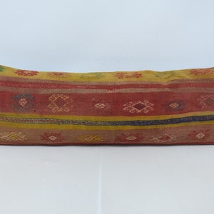 Personalized Gift, Kilim Pillow, Throw Pillow Covers, 16x48 Red Pillow Cover, Patterned Pillow Covers, Handwoven Cushion Case, 244