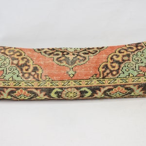 Personalized Gift, Kilim Pillow, Throw Pillow, 16x48 Orange Cushion, Rug Cushion, Hippie Throw Pillow Cover, Bench Cushion Case, 108