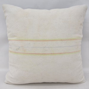Regalo personalizado, almohadas Kilim, funda de almohada de tiro, fundas de almohada blancas de 18x18, cojín a rayas, cojín de asiento, funda de almohada linda, 568