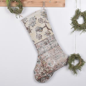 Xmas Stocking, Vintage Kilim Stocking, Handmade Christmas Stocking, Personalized Christmas Stocking, Festive Footwear, Luxury Stocking