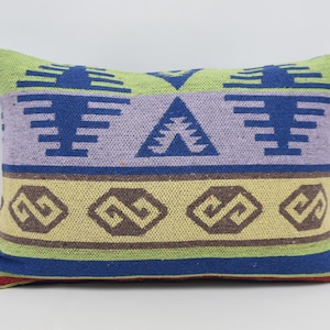 Pillow Covers, Personalized Gift, Turkish Kilim Pillow, 16x24 Purple Pillow Covers, Double Sided Pillow Pillow, Geometric Pillow Case, 1836