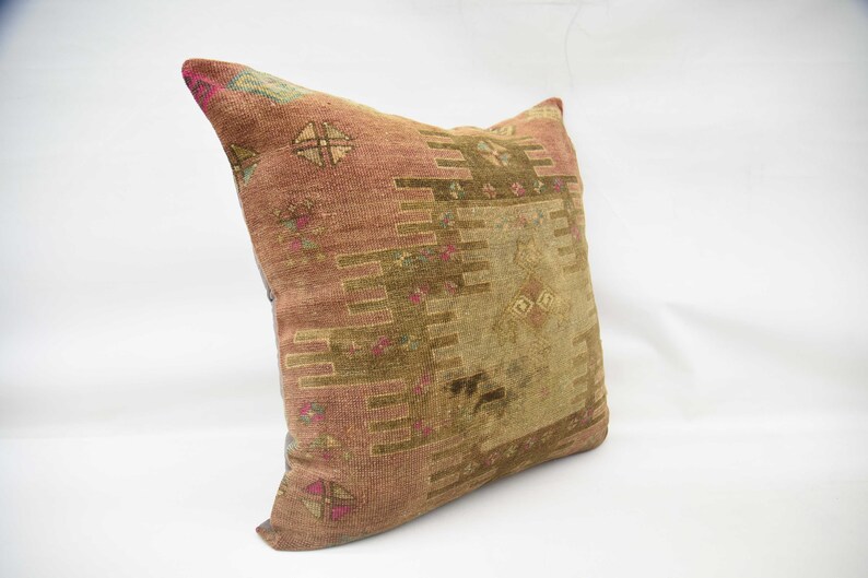 28 Handwoven Pillow Striped Pillow Handmade Pillow Throw Pillow Oriental Cushion Turkish Pillow 32x32 Orange Cushion Pillow Cover